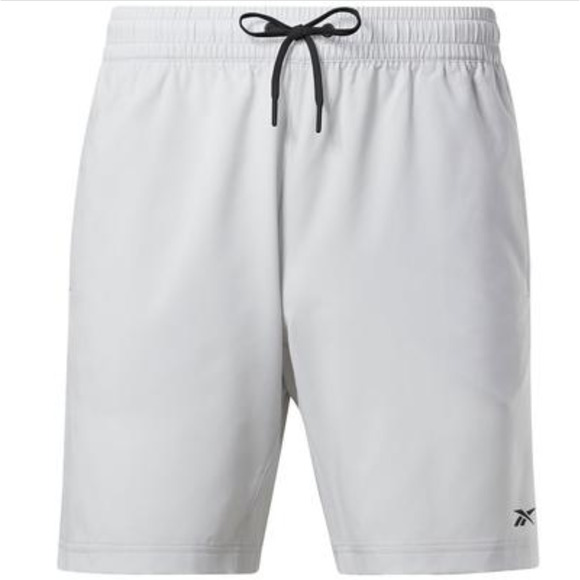 Reebok Men Moisture Wicking 9" Woven Drawstring Shorts Pure Grey Size L - Picture 1 of 2